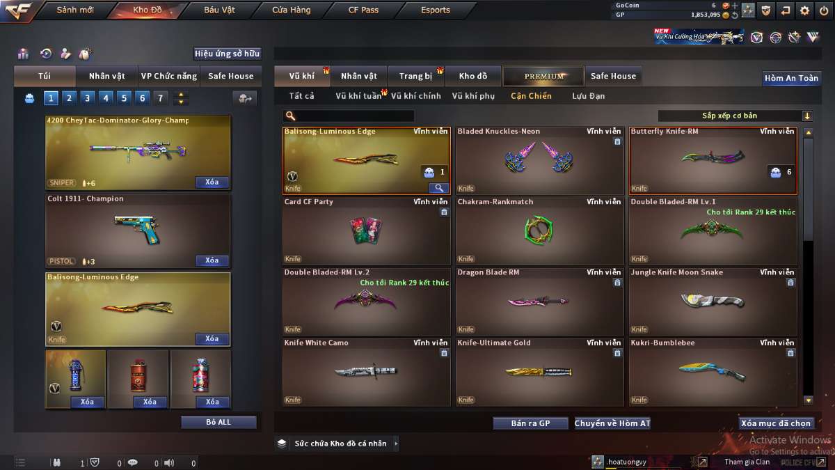 shop acc cf uy tin gia re